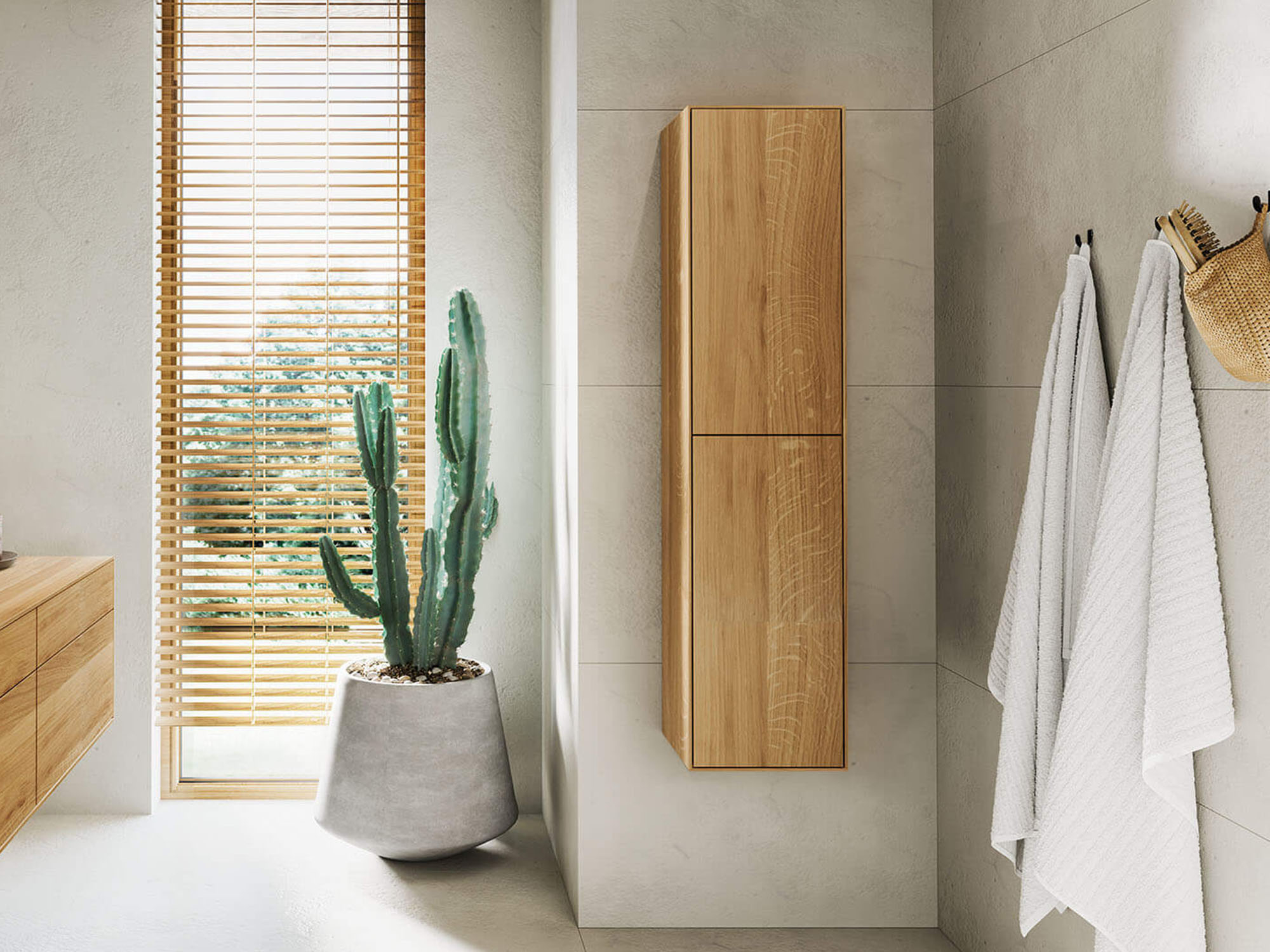 Siro Hochschrank Massivholz | Spa Ambiente intended for Badezimmer Hochschrank Holz