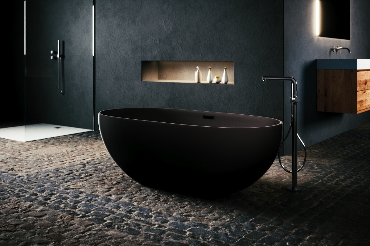 Freistehende Badewanne Schwarz Matt [One-Bath] with regard to Badezimmer Badewanne